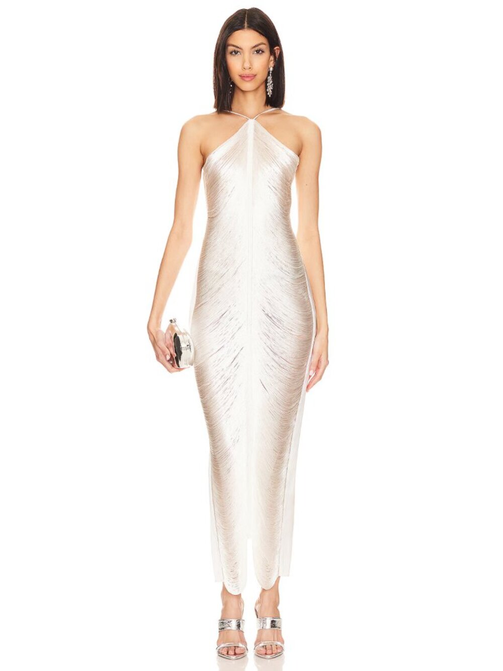 Cult Gaia Renata Ivory Fringe Halter Maxi Dress Size Medium, $2300